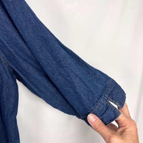 Liz & Me Embroidered Denim‎ Button-Up Top Women's 4X Floral Western Boho Shirt - Picture 6 of 16